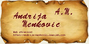 Andrija Menković vizit kartica